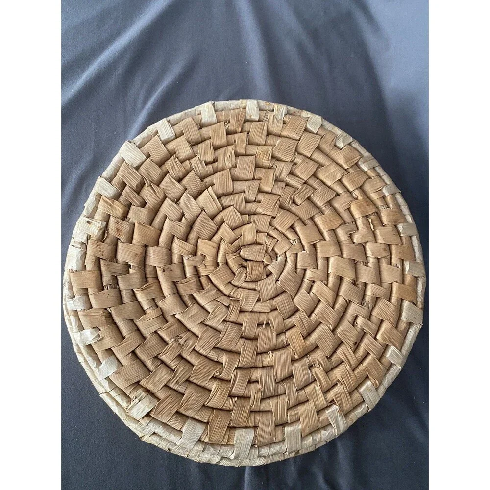 Woven Rattan Wicker 12” Round Place Matt Set Of 4 Straw Boho Table Setting Decor